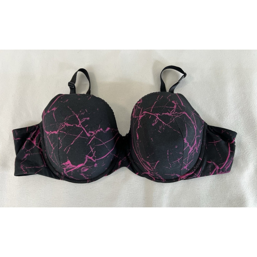 Torrid Curve Back Smoothing Cotton T-shirt Bra Pink Black Sz 50C